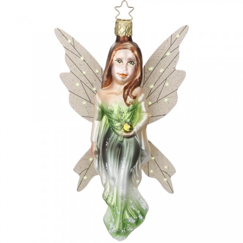 NEW - Inge Glas Glass Ornament - "Florindel" Green Fairy